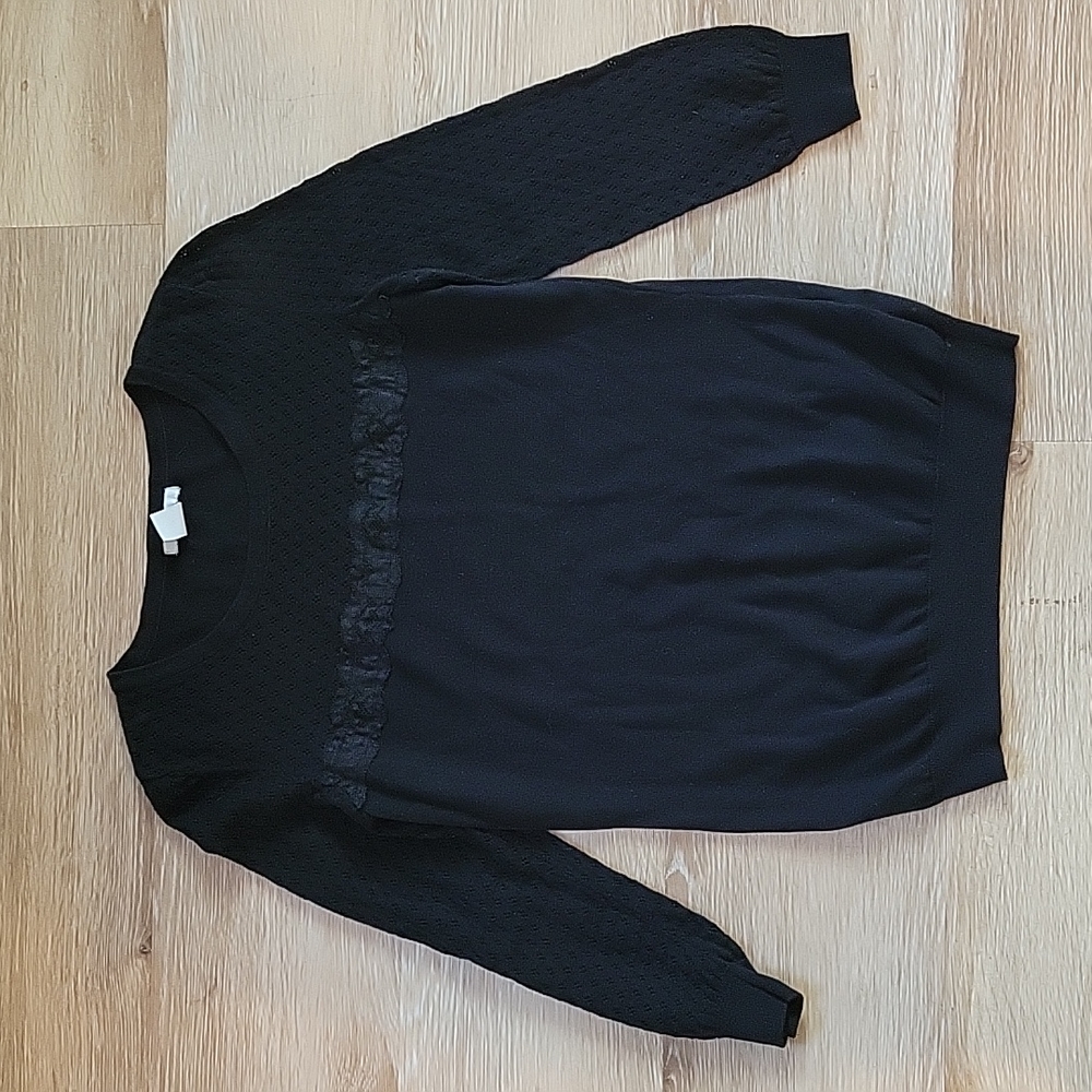 H&M lace sweater 3/4 sleeve fitted waist